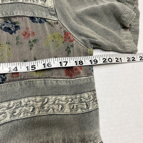 Vintage‎ Jasmine KVM Dress  M Gray Pleated Embroidered Floral Maxi Whimsigoth - Picture 9 of 9